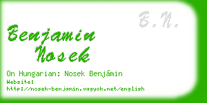 benjamin nosek business card